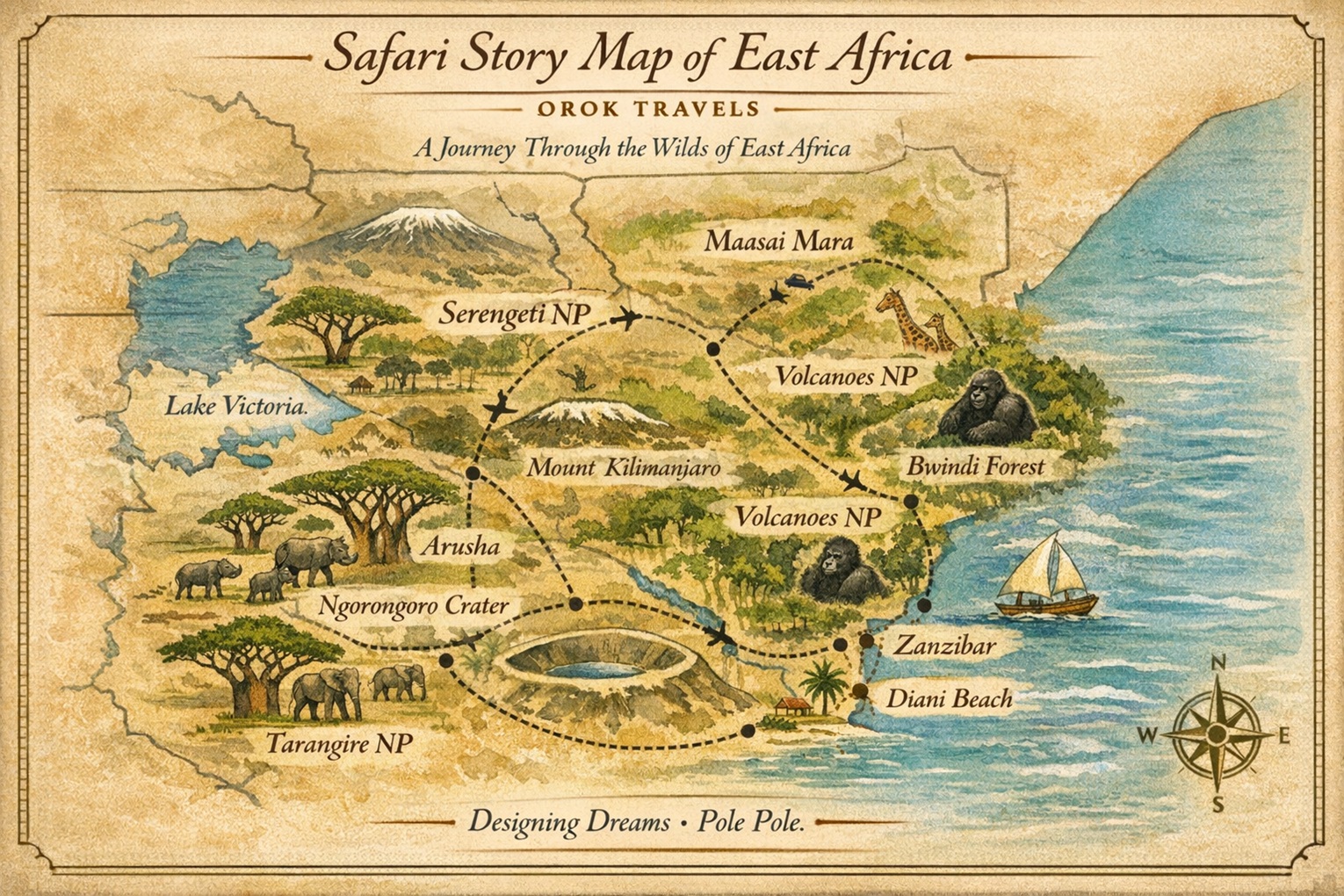 The Orok Safari Story Map of East Africa